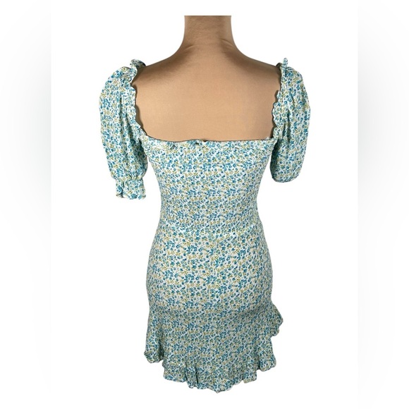 Faithfull the Brand Donna 🌸 floral-print crepe mini dress Size 4/Small - Picture 4 of 12